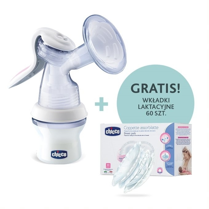 Chicco 069156 Manuell bröstpump + 60 st amningsinlägg