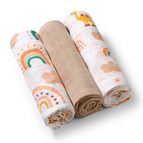 Muslinblöjor Beige 3-pack 348/08