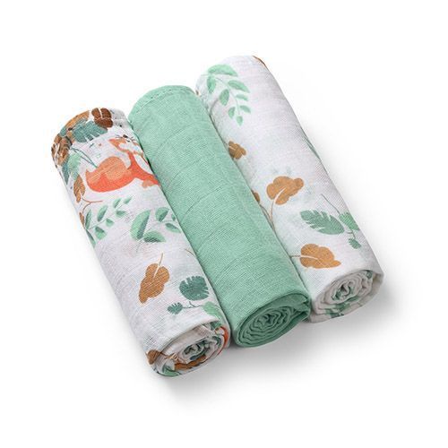 Muslinblöjor 3-pack, Grön