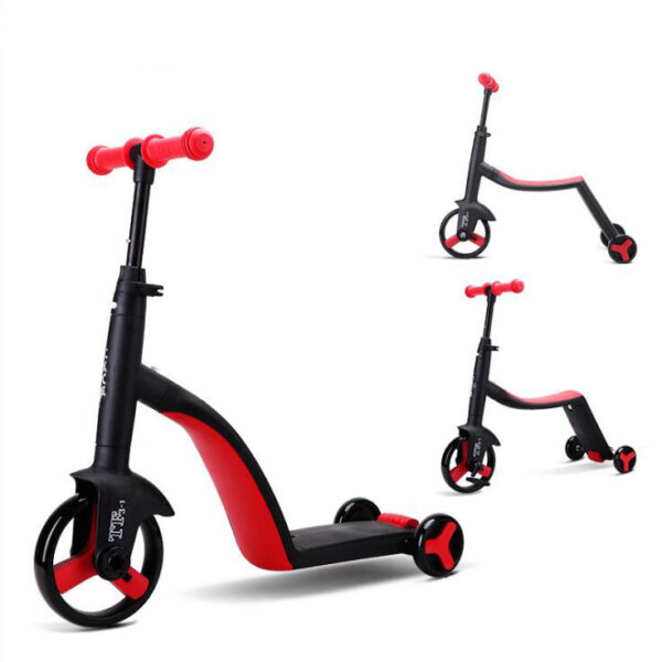 Finflicka Barncykel 3 i 1 Trike - Balanscykel Trehjuling Sparkcykel
